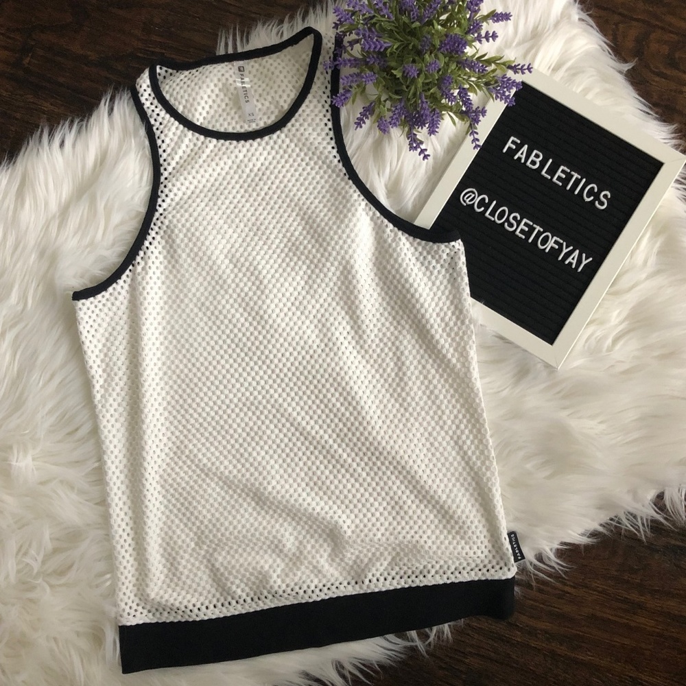 Fabletics | White Mesh Cayman Workout Tank